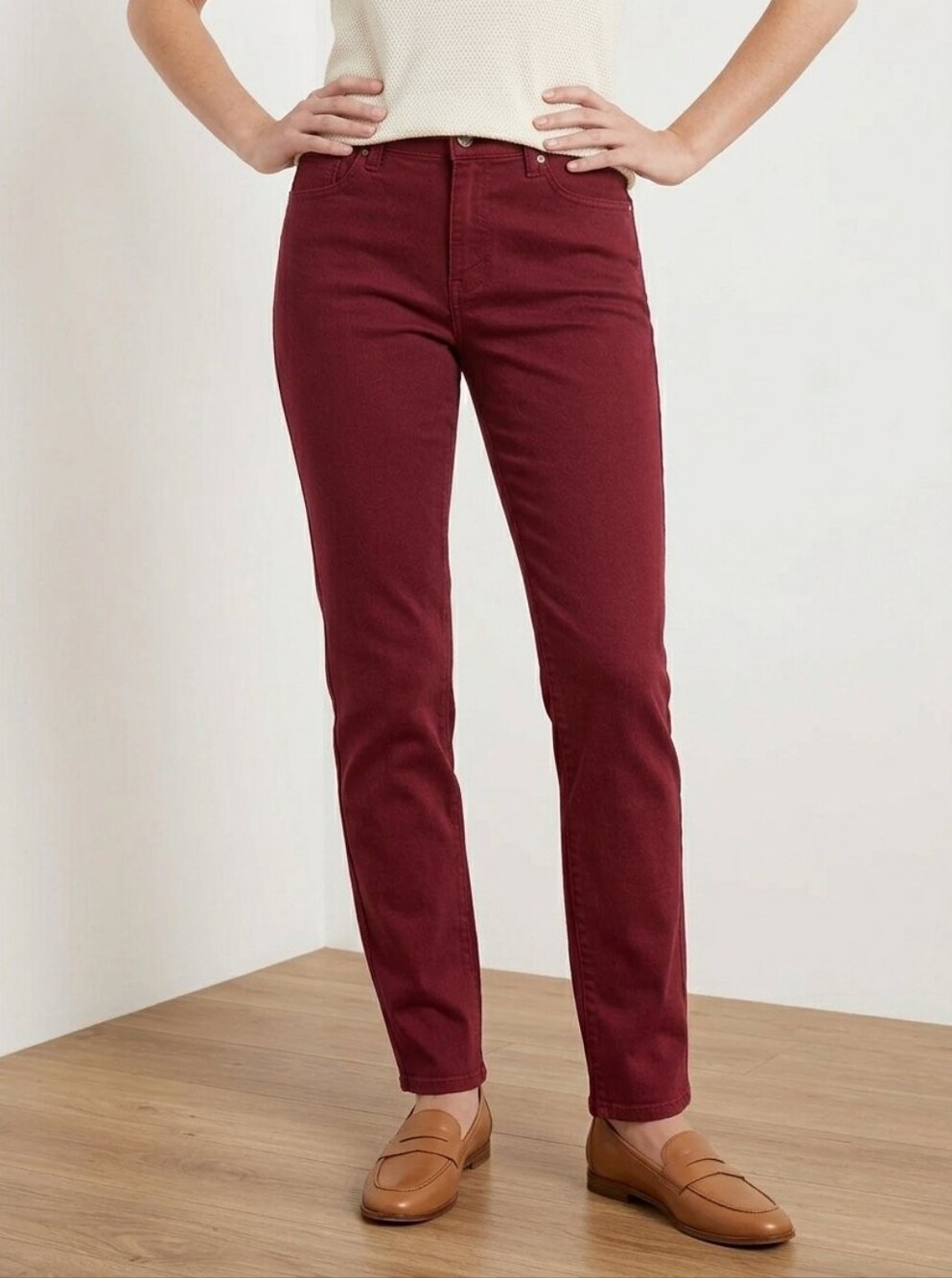 Vintage 90s Tommy Hilfiger Red Mom Jeans High Waisted Straight Leg Size 6 Med...